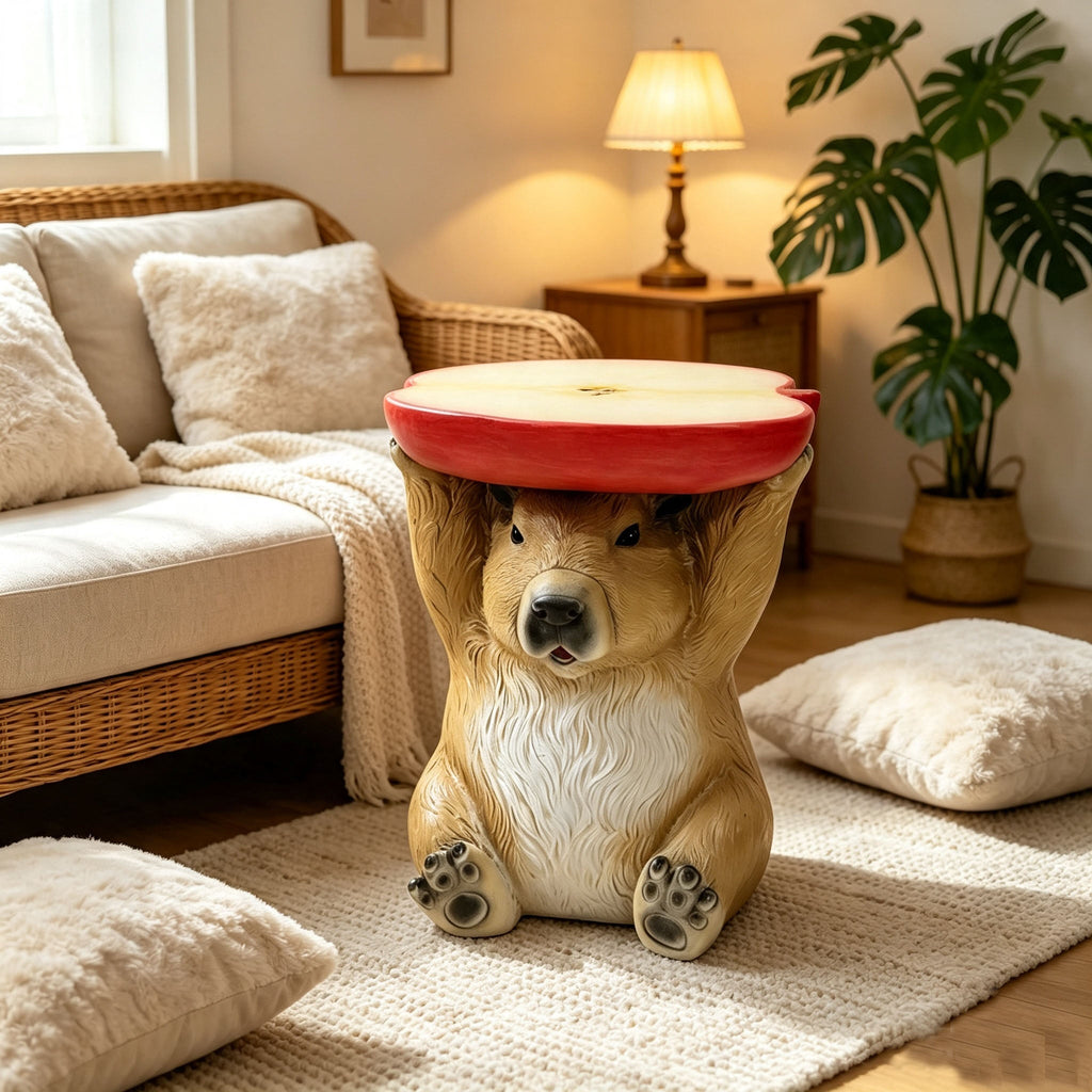 14'' Capybara Holding Apple Slice Stool