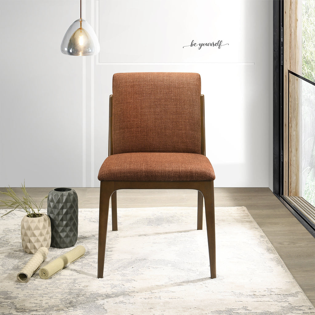 Grivelle Orange Fabric Dining Chair (Set of 2)