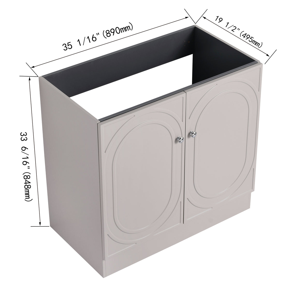 36" Freestanding Bathroom Vanity & 2 Soft-Close Cabinet Doors