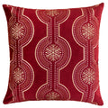 Red Holiday Embroidered Velvet Throw Pillow with Insert - Set of 2