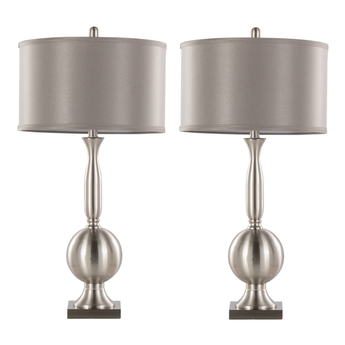 Joan 30" Contemporary Metal Table Lamp in Brushed Nickel