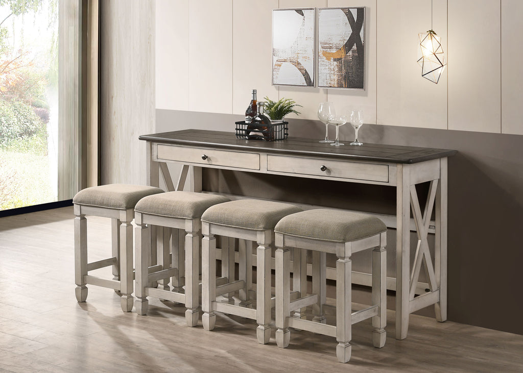 Console Table with 4 Stools