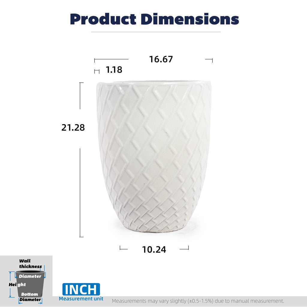 Handmade Ceramic Planter Pot - 17 Inch Diameter