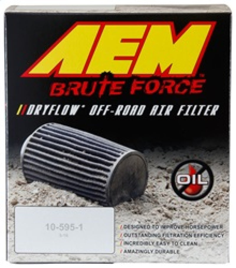 AEM Induction AEM Brute Force Dryflow Air Filter - Conical 6in Base OD / 5.125in Top OD / 5.25in Height 21-205BF