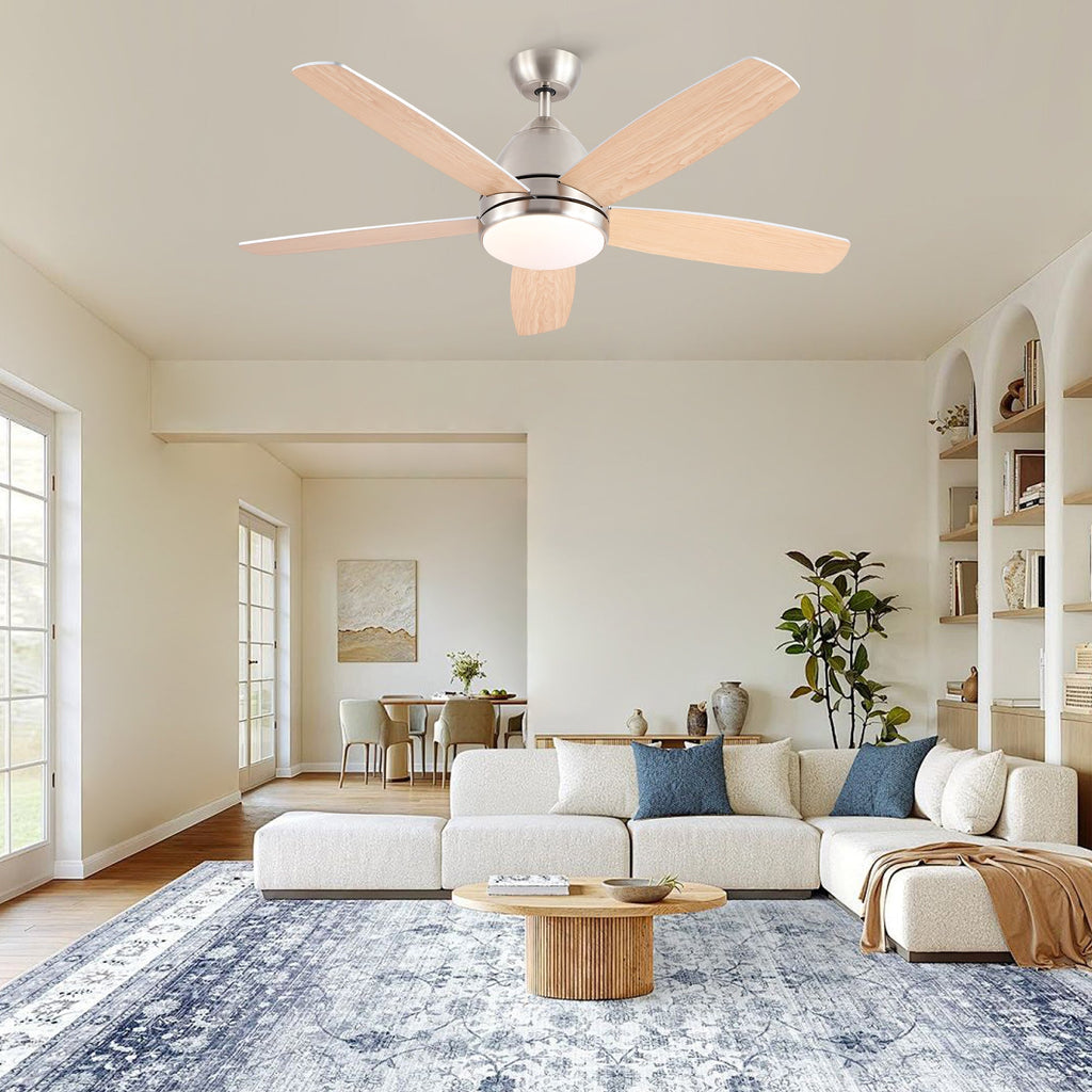 52 In. Indoor Brushed Nickel Ceiling Fan