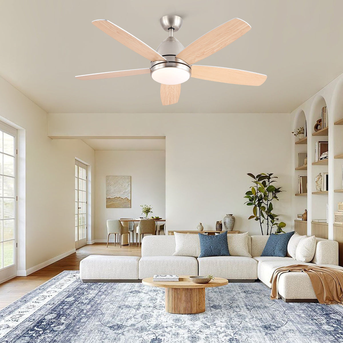 52 In. Indoor Brushed Nickel Ceiling Fan
