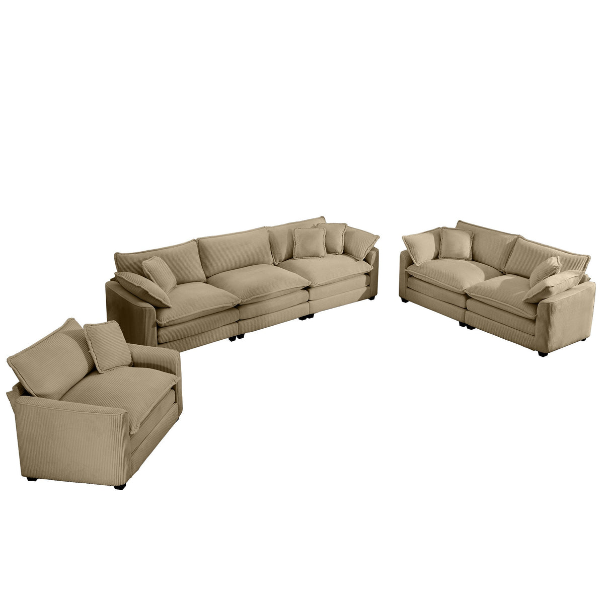 3 Piece Oversized Sectional Sofa