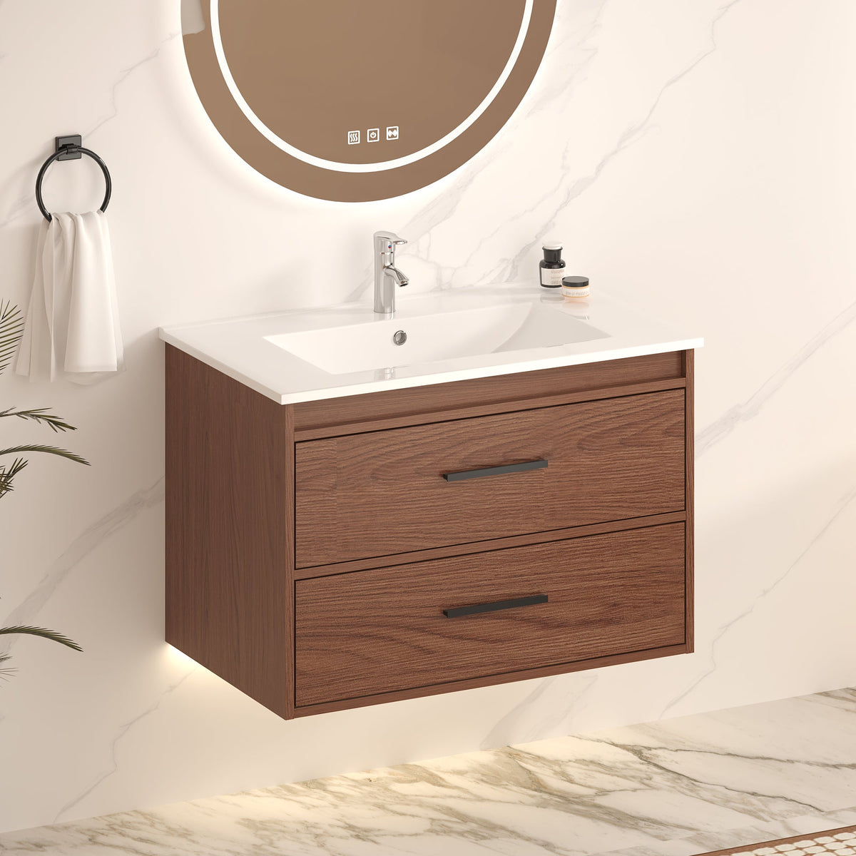 30" Reddish Brown Bathroom Vanity