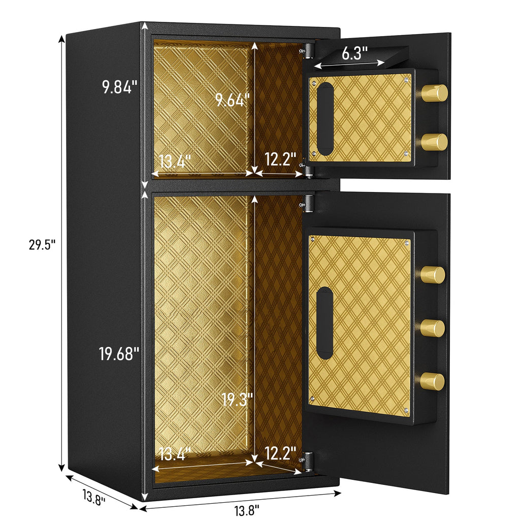 Large Double-Door Coin-Operated Safe with Digital Security Features