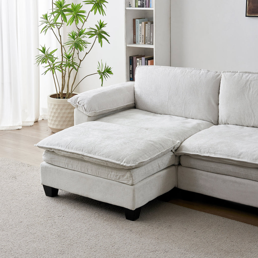 Luxury L Shape Sofa with Ottoman