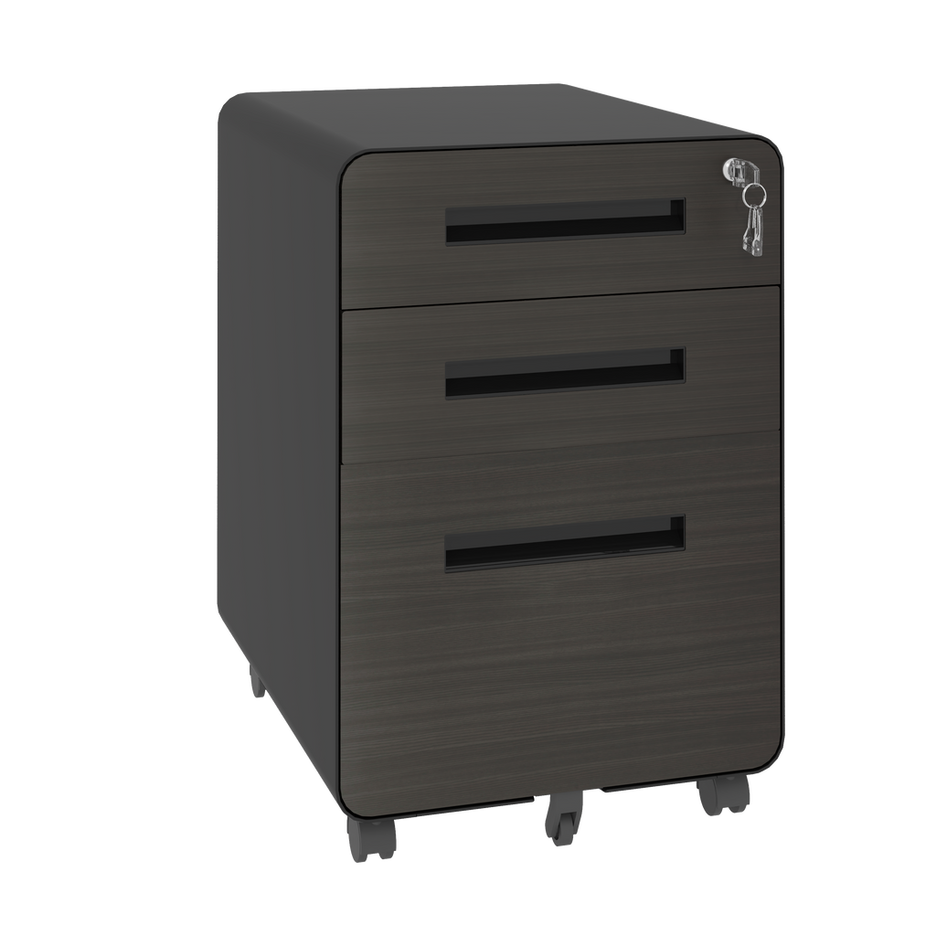 3-Drawer Mobile File Cabinet with Lock