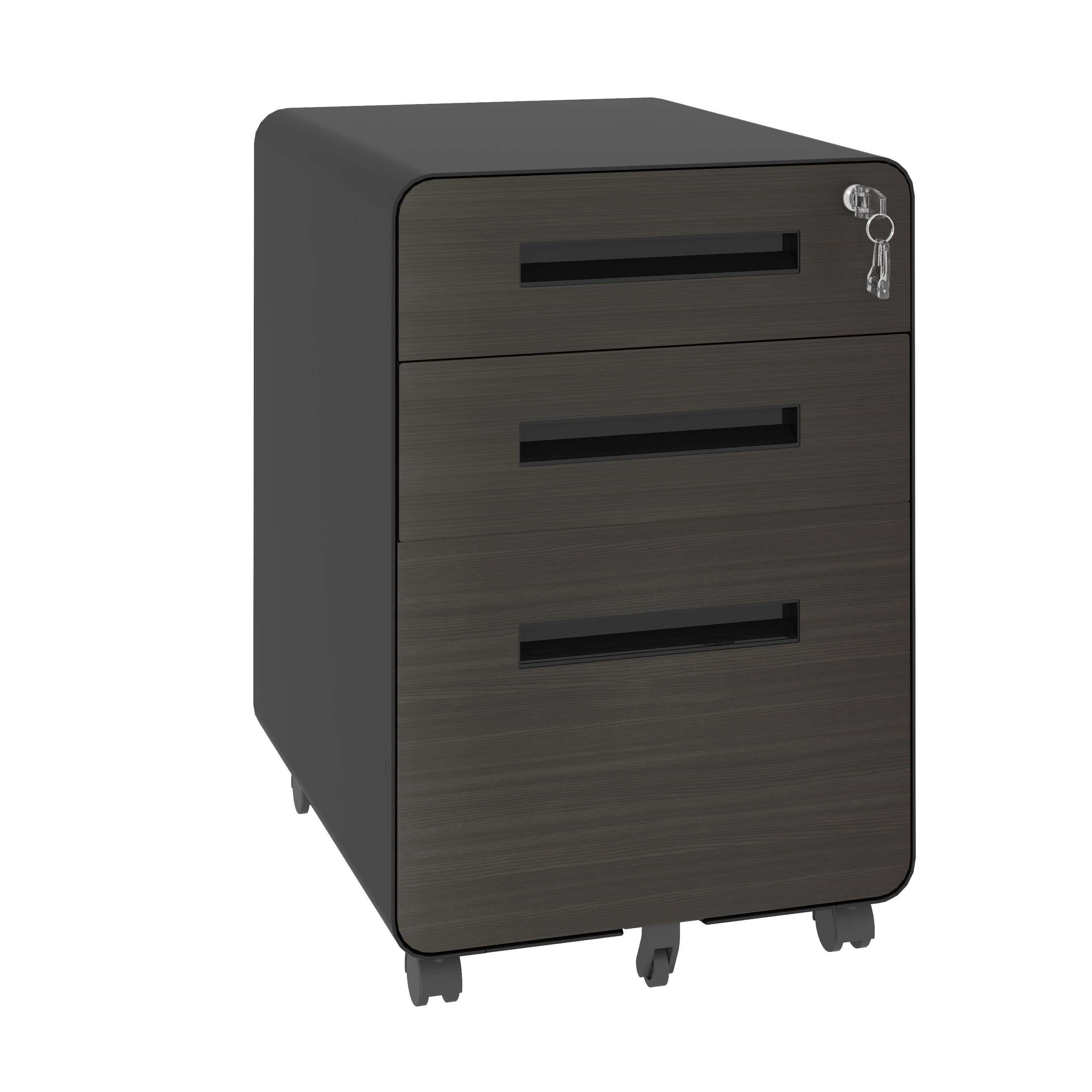 3-Drawer Mobile File Cabinet with Lock