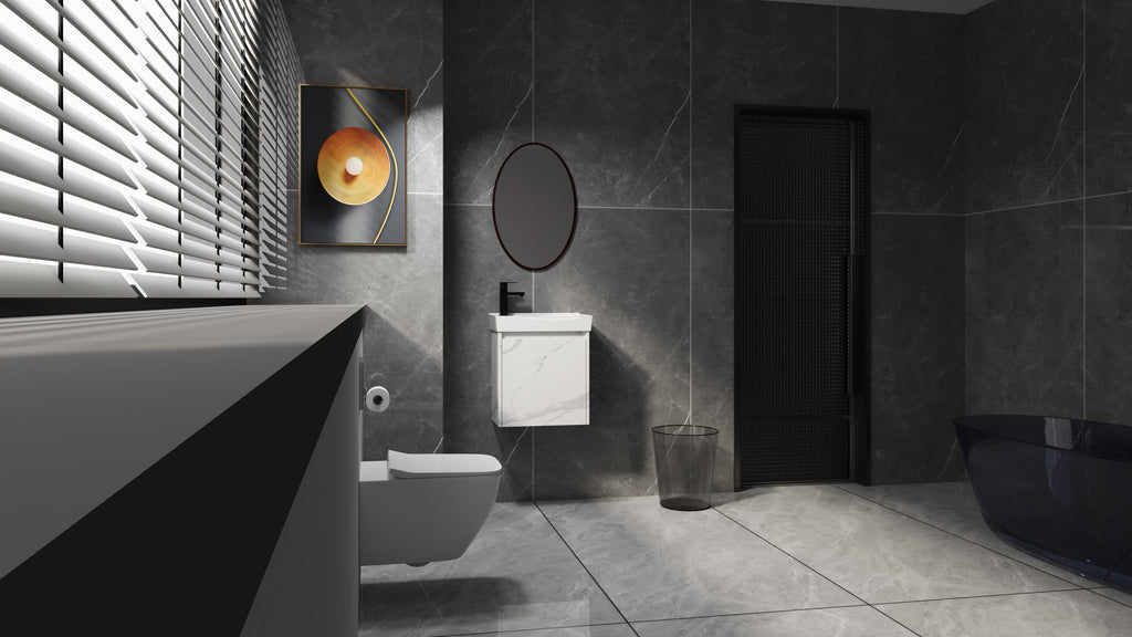 20" Wall-Mounted Bathroom Vanity with Ceramic Sink