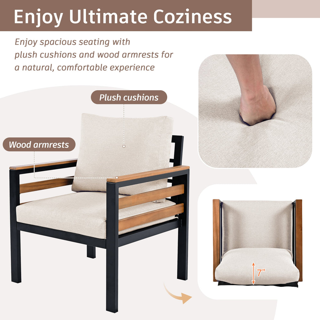 GO 4-Piece Outdoor Furniture Sofa Set for 5 People
