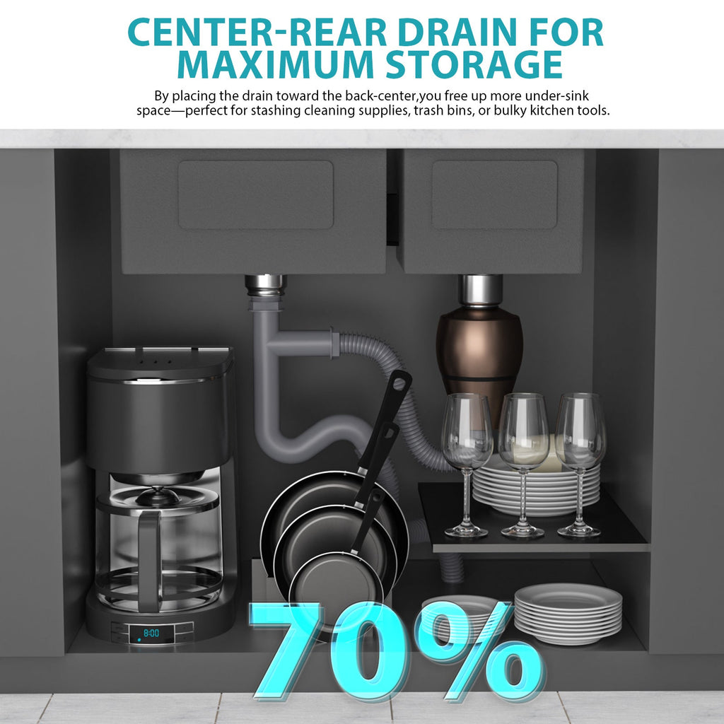 Topmount Drop In Kitchen Sink - 33" x 22" Double Bowl (60/40)