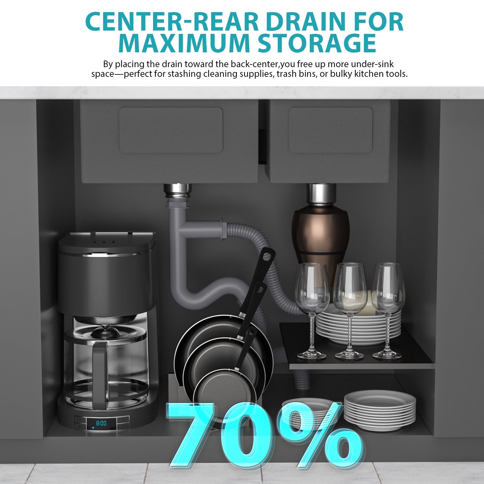 Topmount Drop In Kitchen Sink - 33" x 22" Double Bowl (60/40)