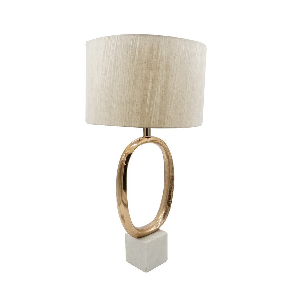 D14x28.5" Oval Shape Cut Out Metal Table Lamp