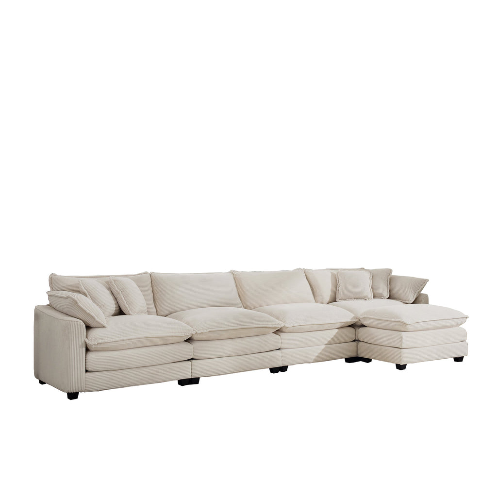 Modern Upholstered L Shape Modular Sectional Sofa