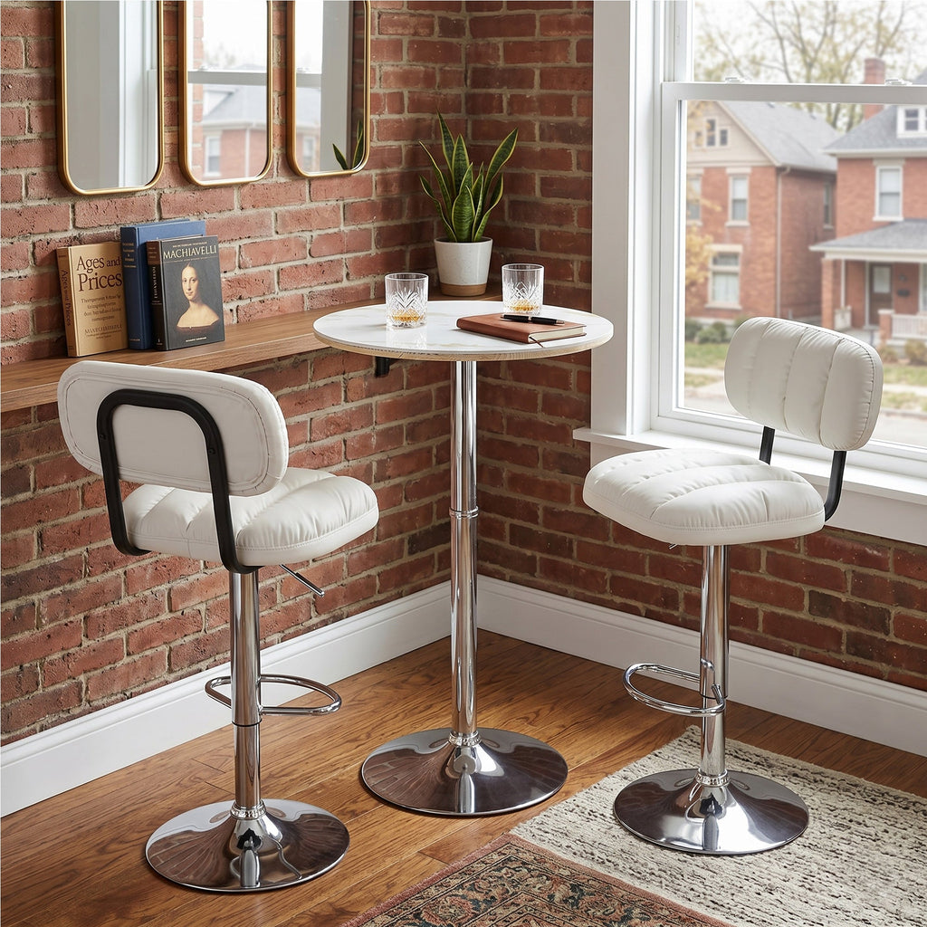 Set of 2 Adjustable Height Bar Stools