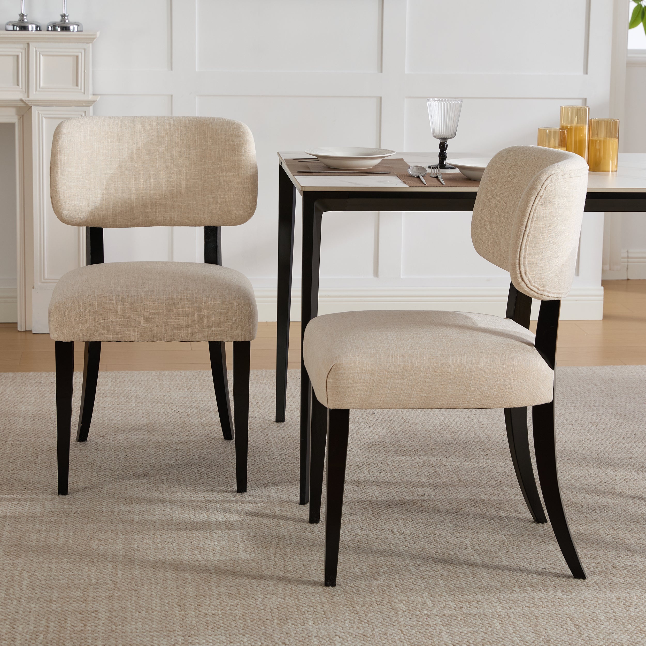 Wooden Dining Chairs Set of 2