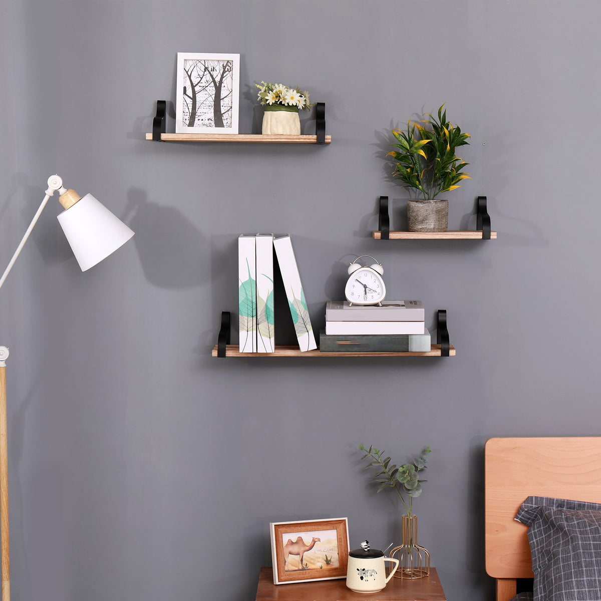 Floating Shelves, Long Wall Shelves Set of 3