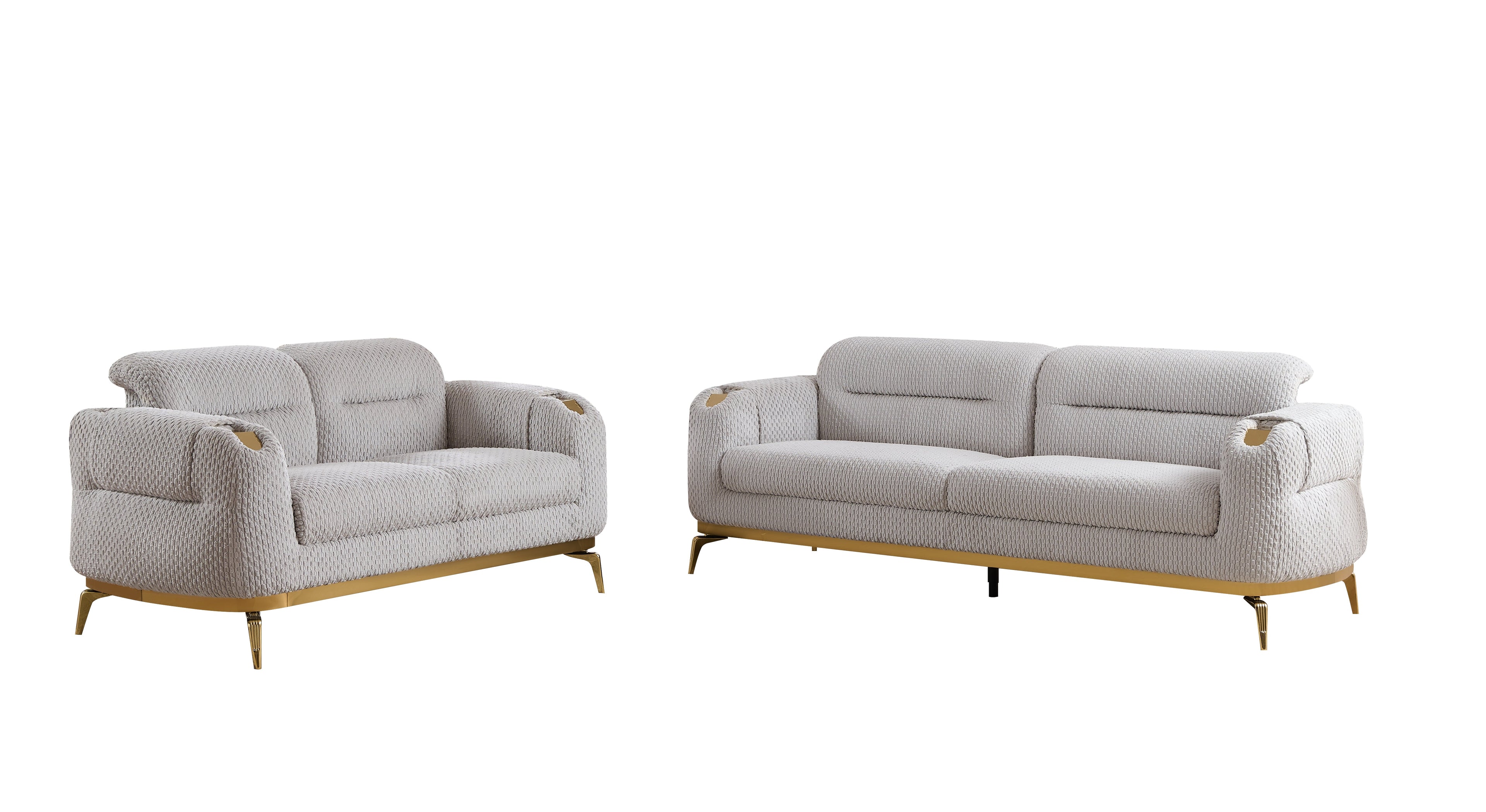 Zoe Modern Style 2PC Living Room Set (Sofa + Loveseat)