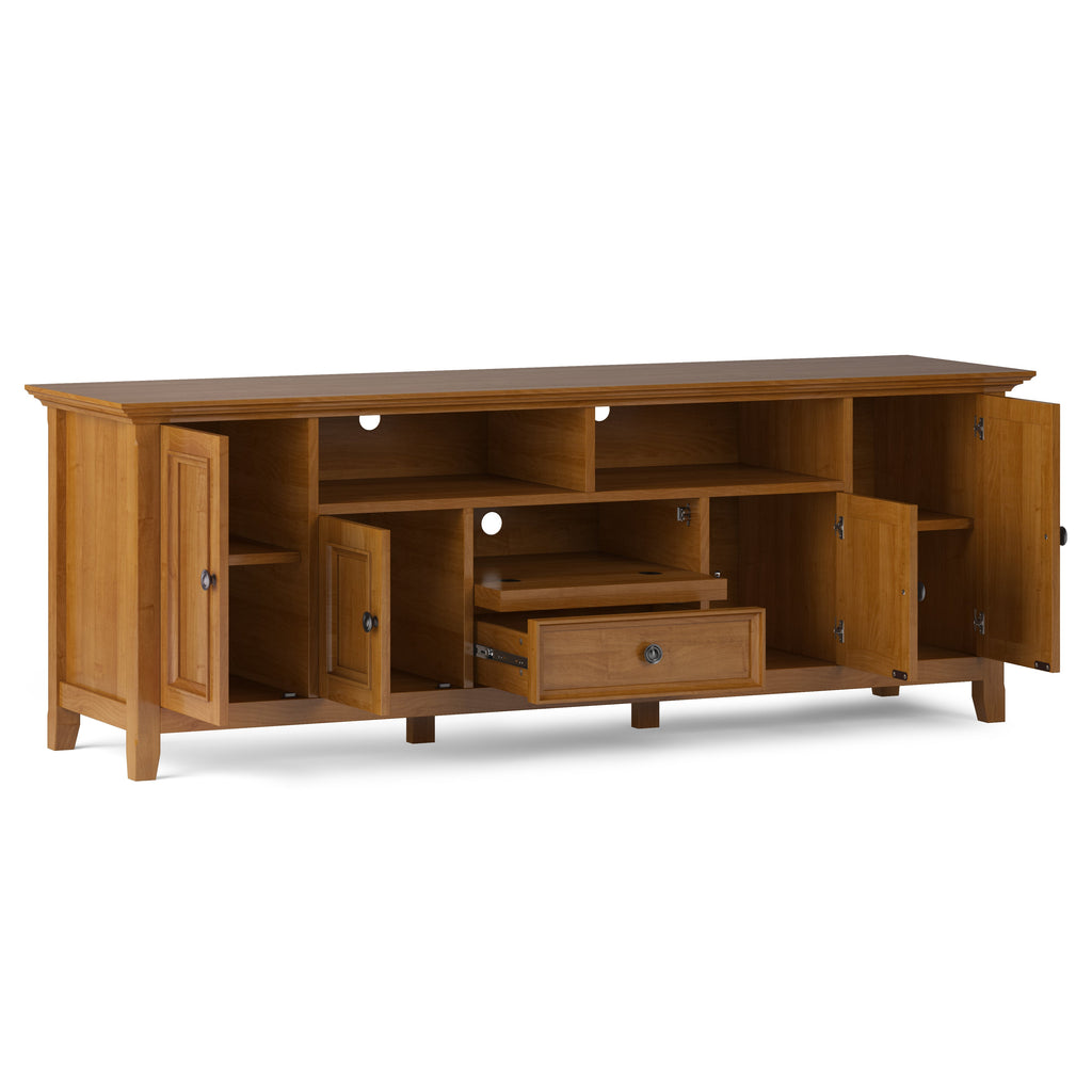 Amherst 72 Inch Wide Solid Wood TV Stand in Light Golden