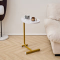 White C-shaped Side Table for Living Room & Bedroom