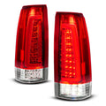 ANZO 88-99 Chevy C/K1500/2500/3500 Full LED Light Tube Taillights Chrome Housing Red/Clear Lens 311484