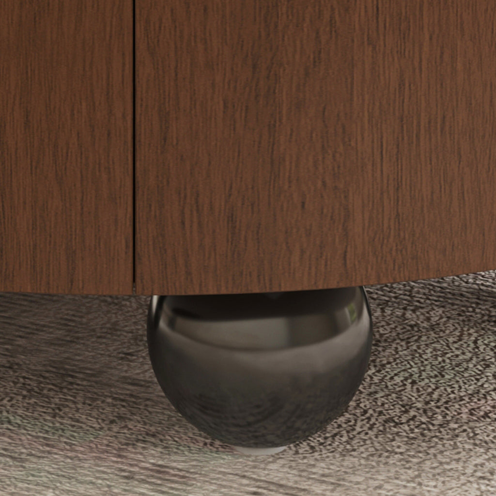 35.43 Inch Drum Shaped Round Coffee Table