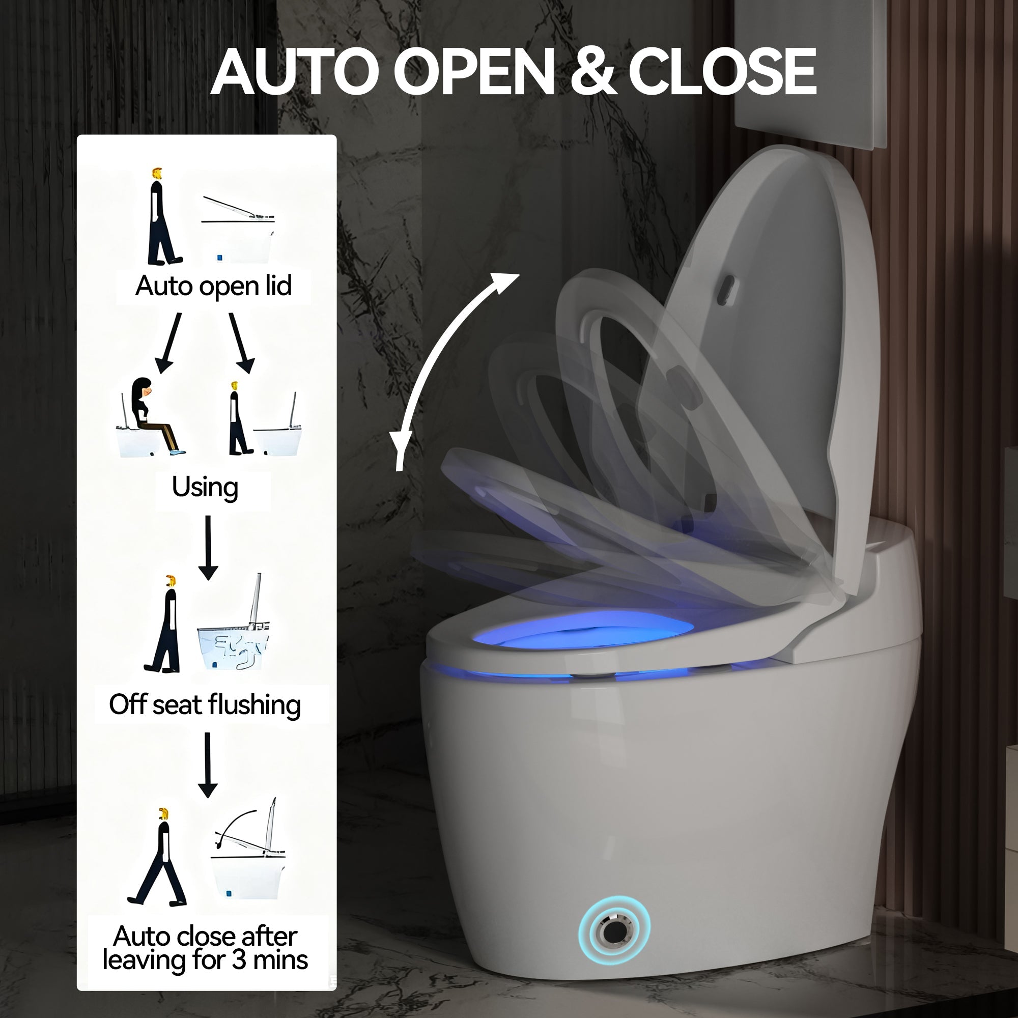 Smart Toilet with Heated Bidet Seat
