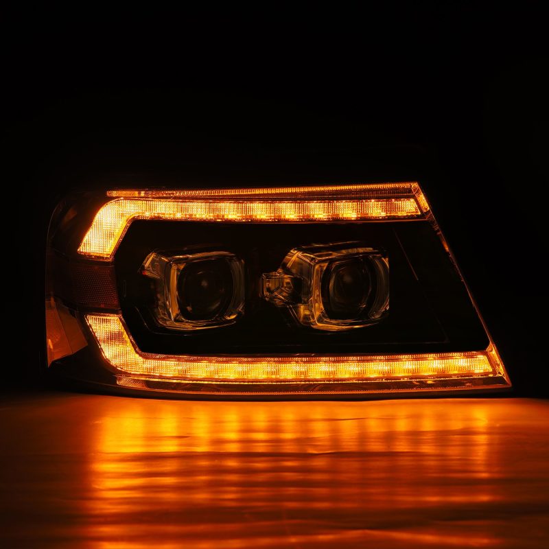AlphaRex 04-08 Ford F-150 (No 2004 Heritage) LUXX-Series LED Proj HL Alpha-Blk w/Actv Lgt / Seq. Sig 880131 *Discontinued