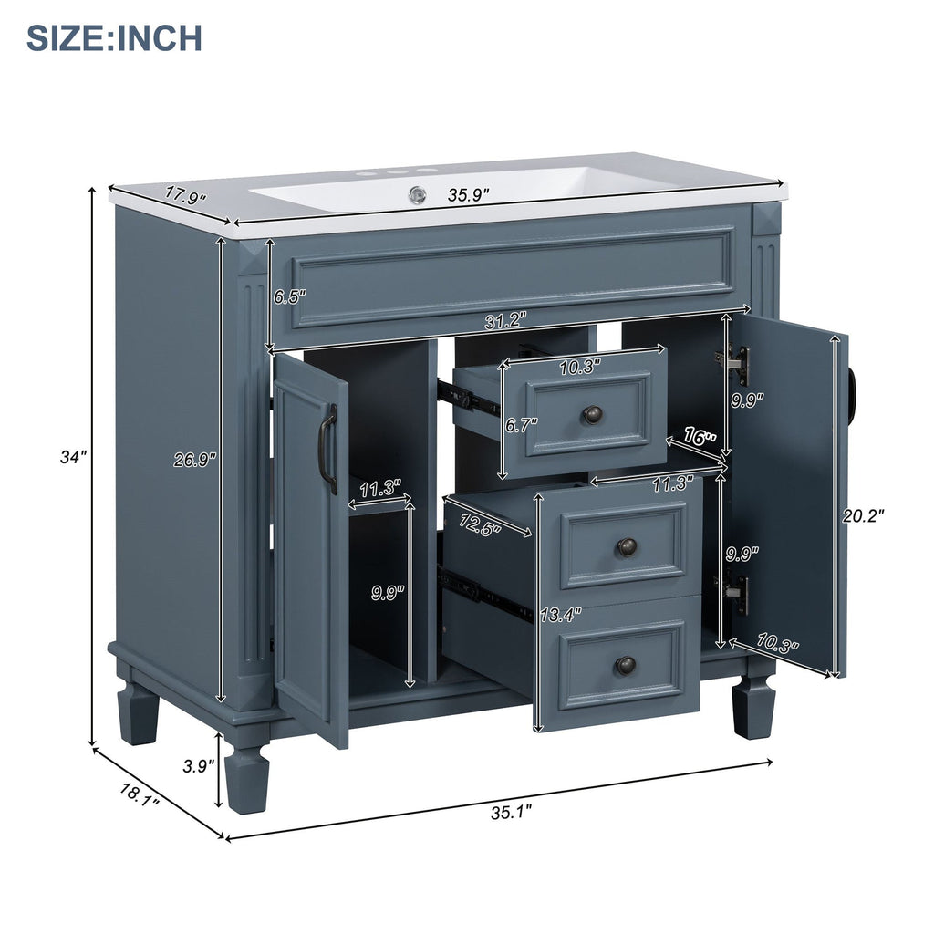 36'' Bathroom Vanity with Top Sink, Royal