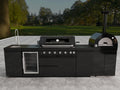 Black 128-Inch Double Stainless Steel Gas Outdoor Kitchen