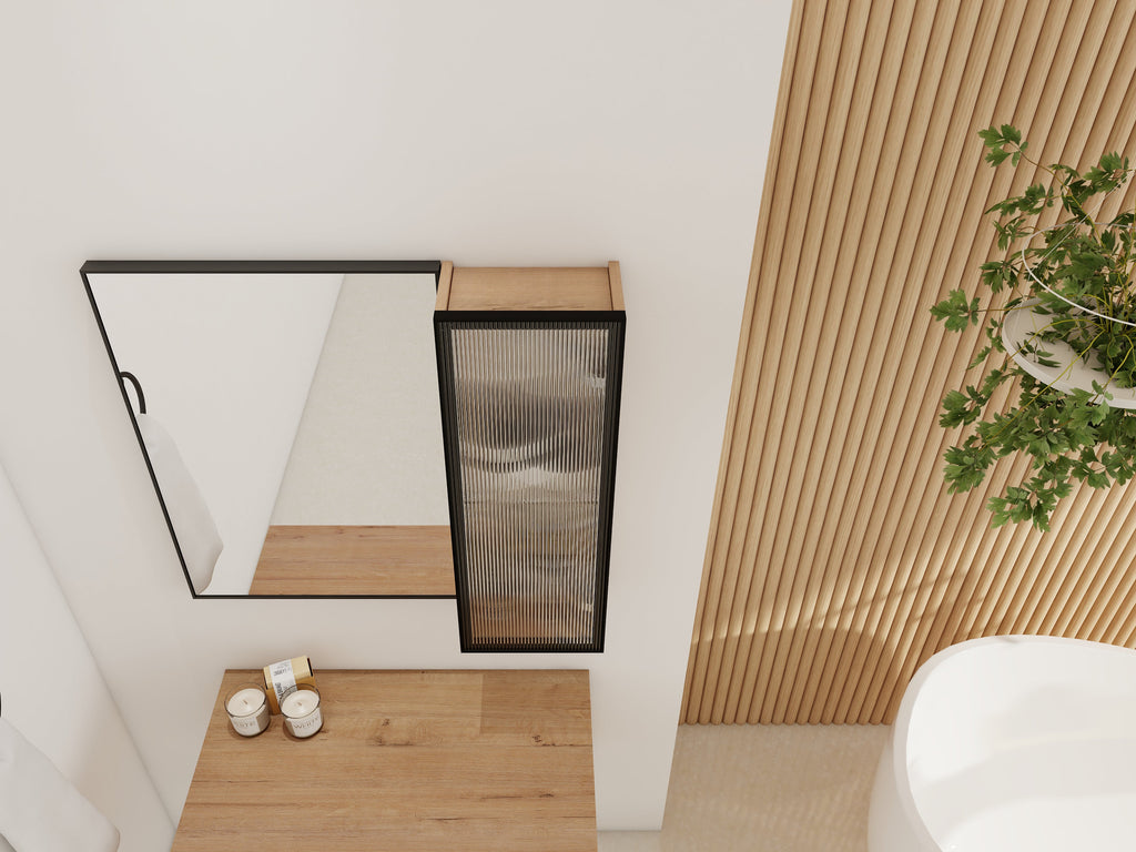 10" Bathroom Wall Mirror Cabinet with Acrylic Door
