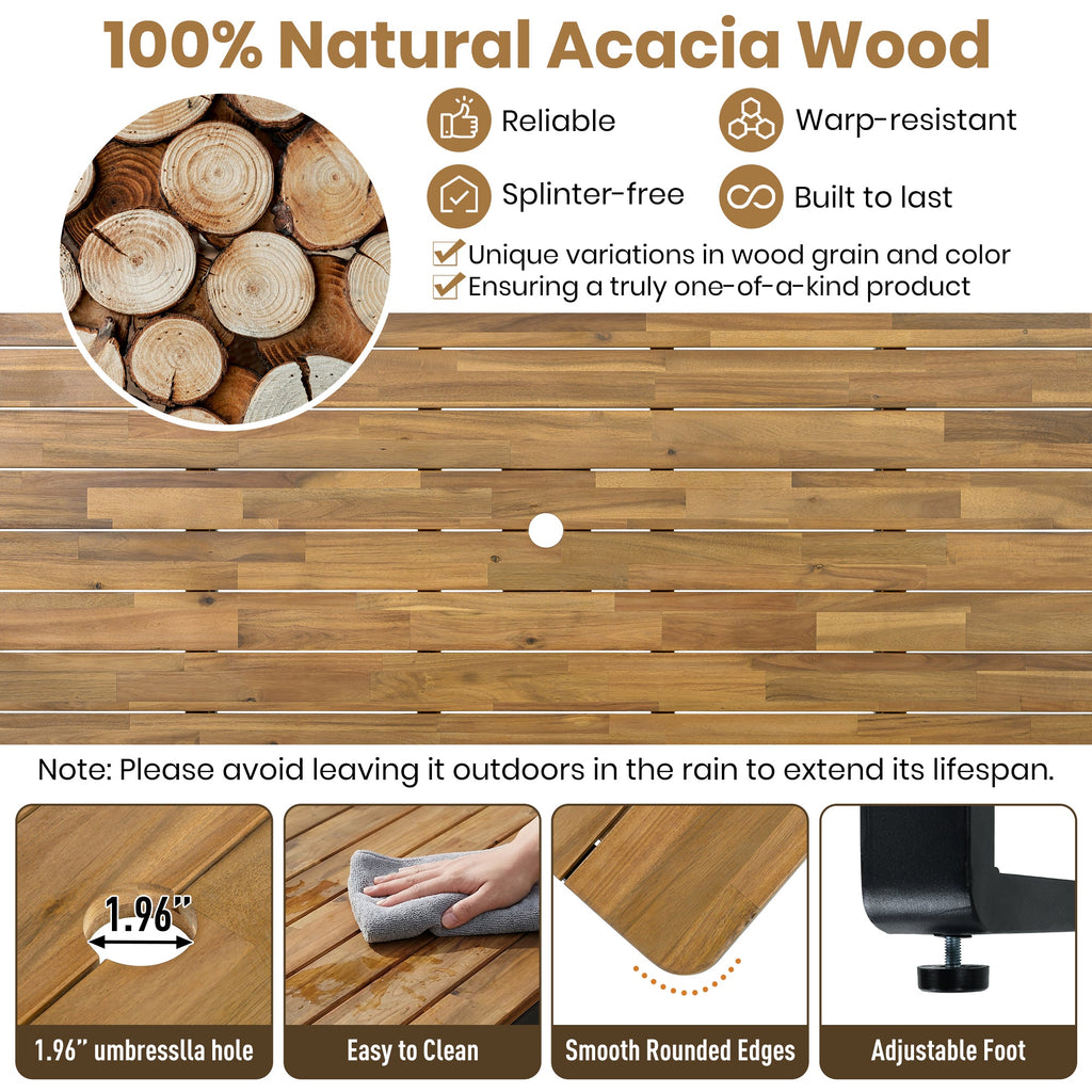 6-Piece Outdoor Dining Set - Acacia Wood