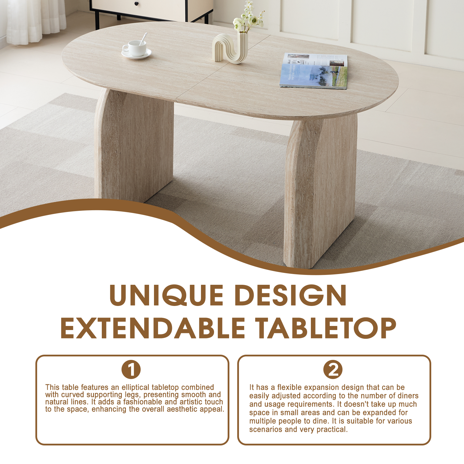 Wood Extendable Dining Table