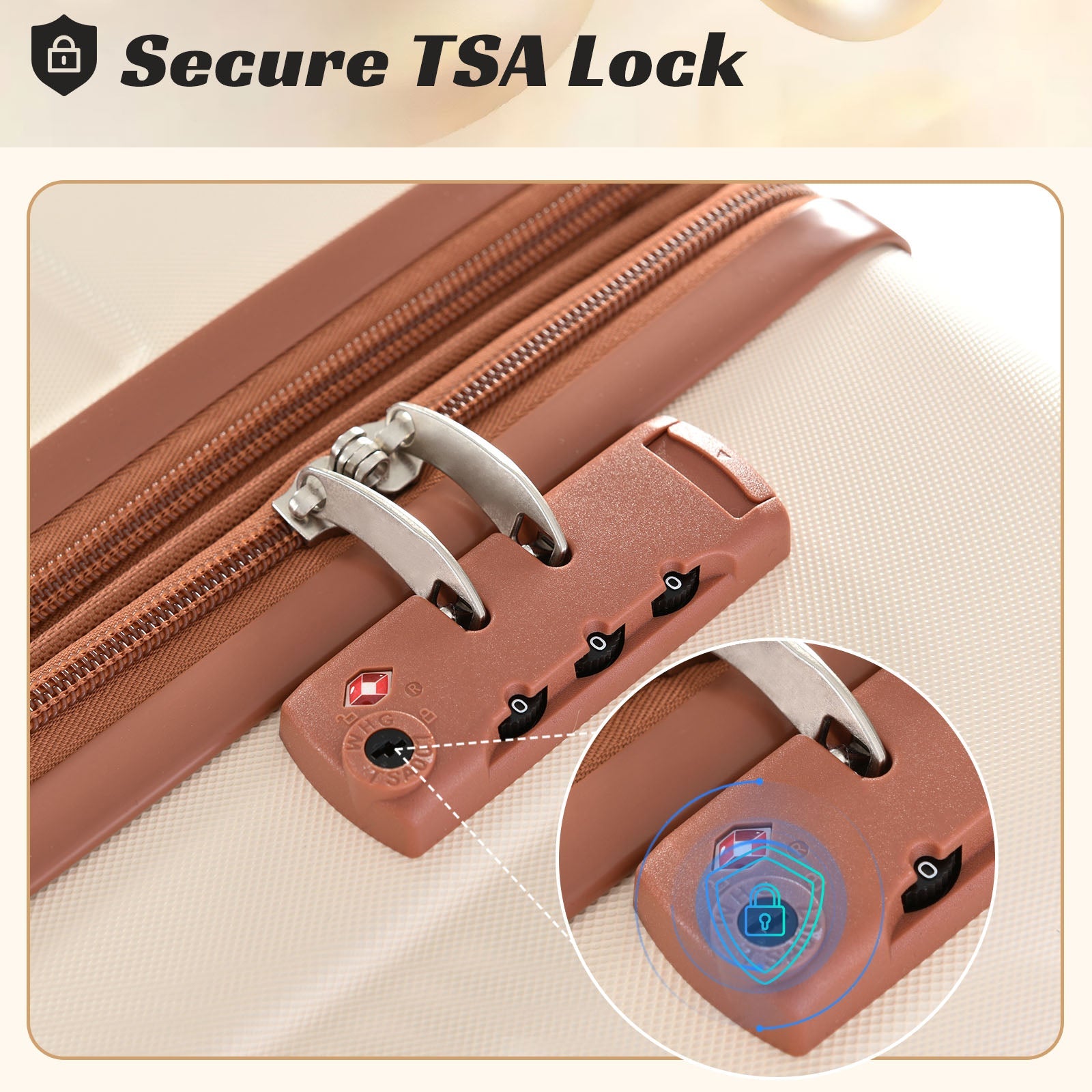 3 Piece Expandable Hard Shell ABS Suitcases with TSA Lock