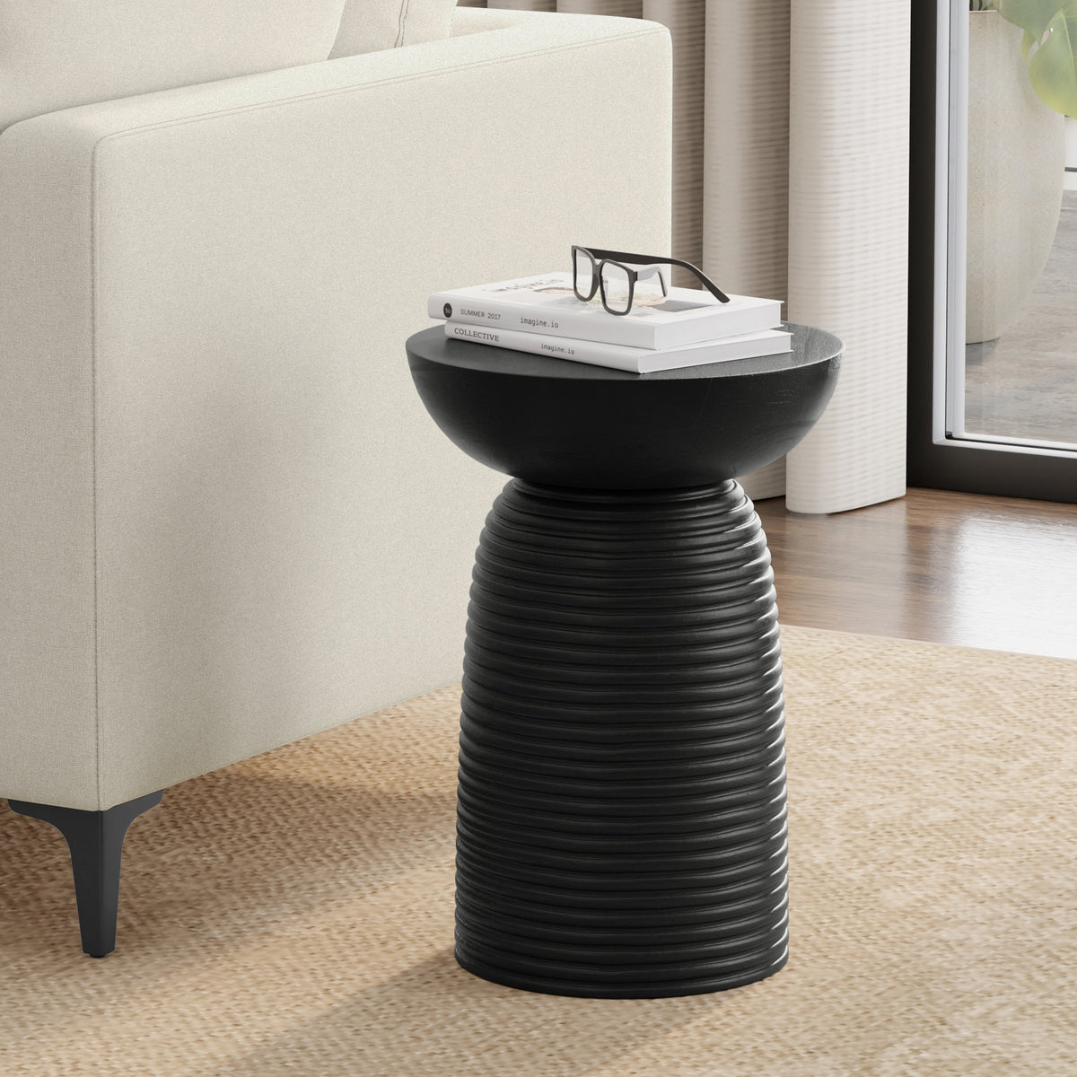 Boyd 13 Inch Ribbed Accent Table