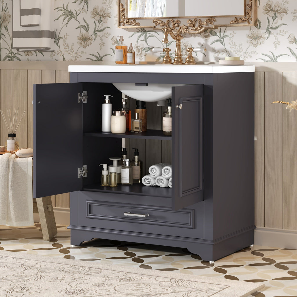 30" Luxurious Bathroom Vanity with Ceramic Sink