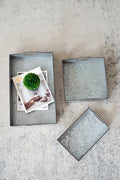 Set of 3 Decorative Galvanized Trays