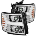 AlphaRex 07-13 Chevy 1500HD PRO-Series Proj Headlights Plank Style Chrome w/Activ Light/Seq Signal 880204 *Discontinued