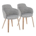 Contemporary Dining Accent Chair in Whitewashed Wood and Dark