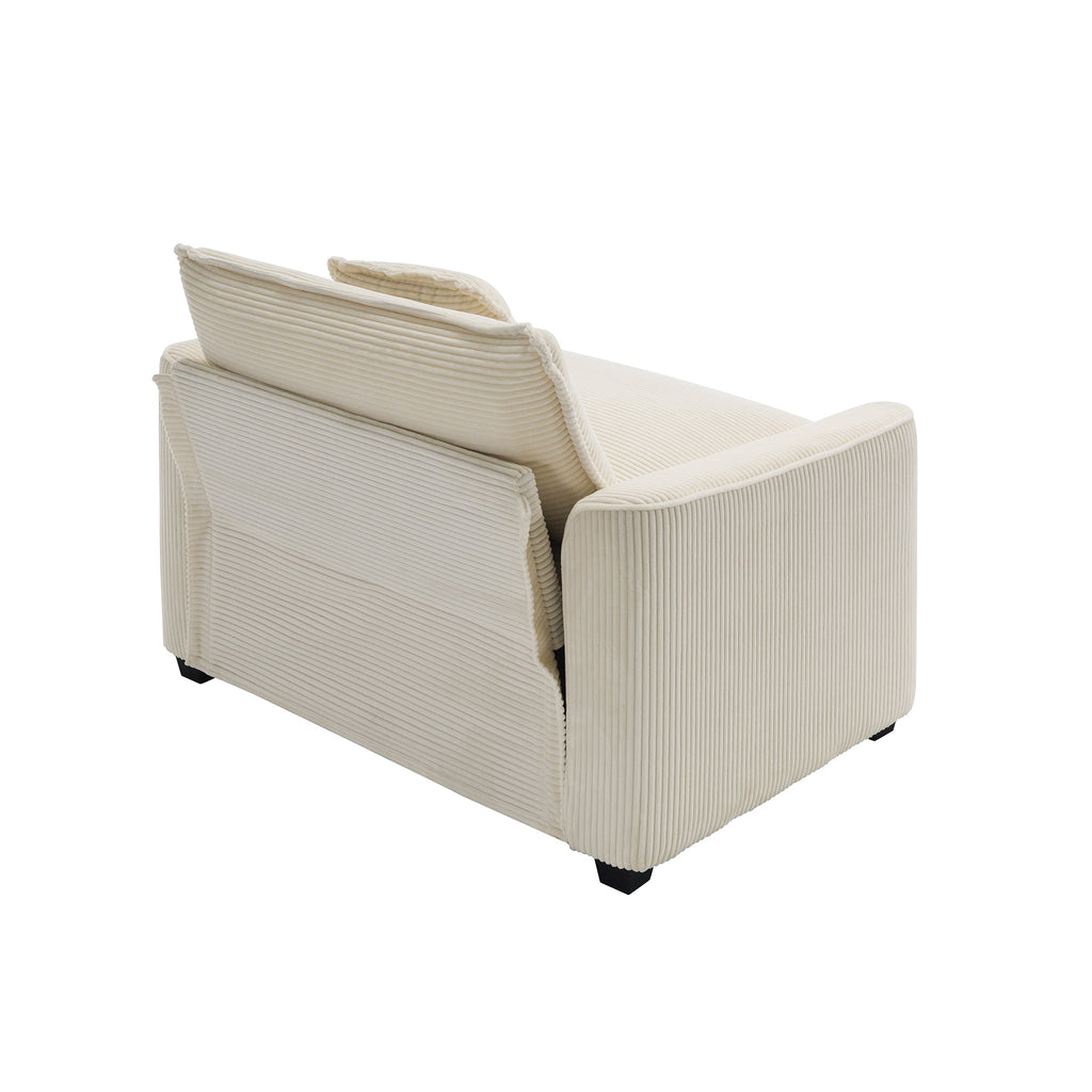 Mid-Century Modern Set of 2 Sofas with One 3-Seater Sofa and One Single Accent Chair