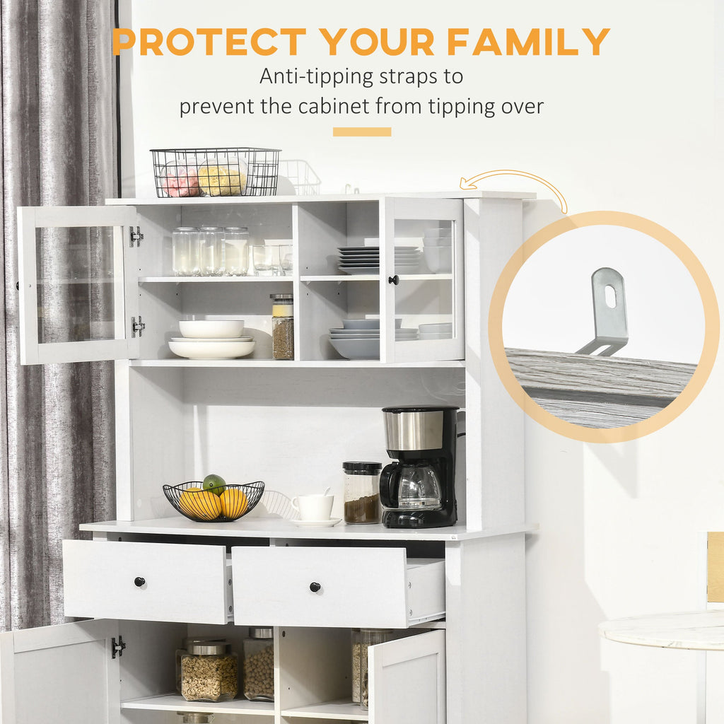 HOMCOM 63.5" Kitchen Buffet with Hutch