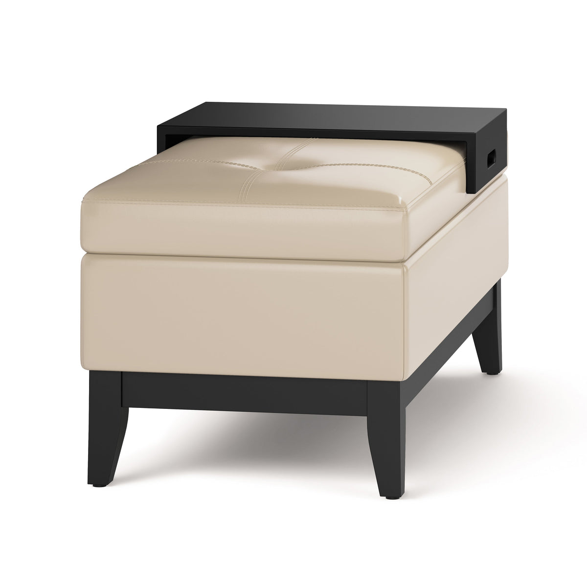 Oregon 42 Inch Wide Storage Ottoman Bench with Tray