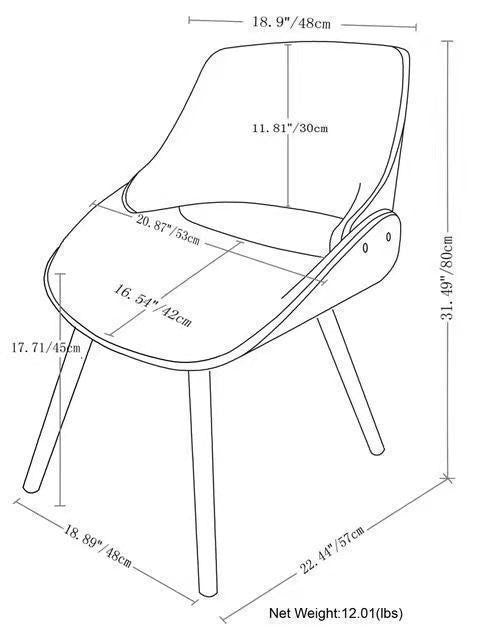 Malden - Bentwood Dining Chair with Wood Back - Denim