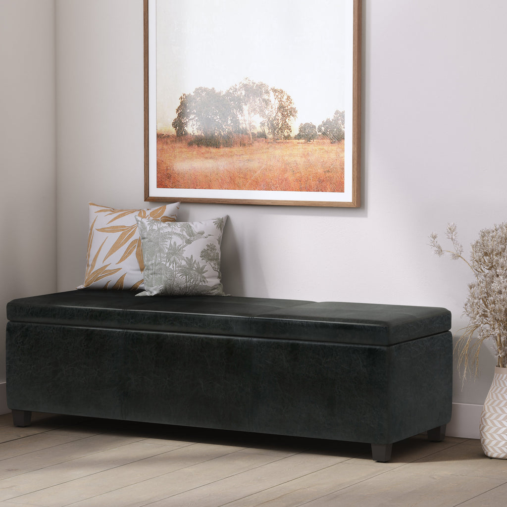 Avalon 54 Inch Wide Extra Large Storage Ottoman Bench