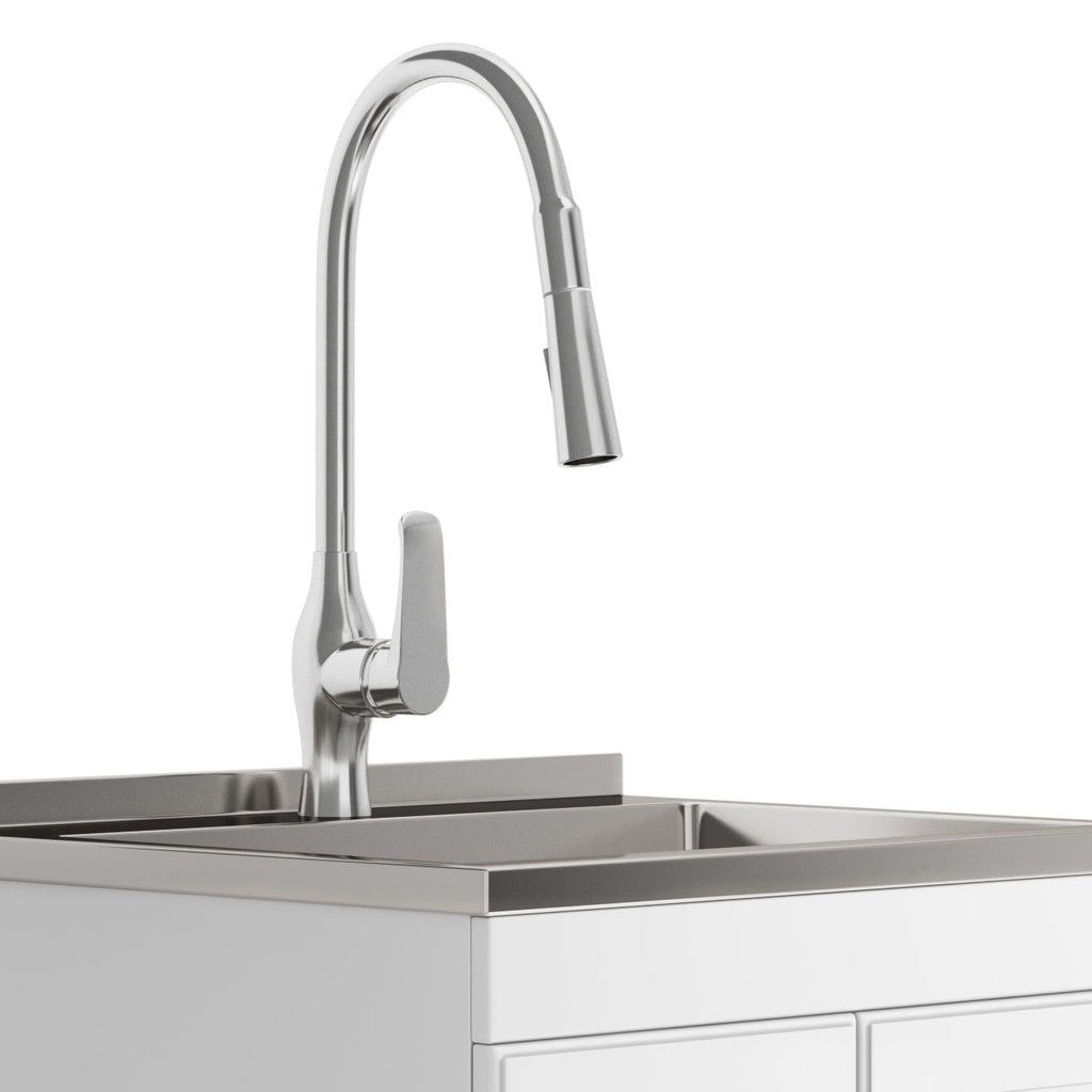 Lawrence 24" Laundry Cabinet with Faucet and Stainless Steel Sink