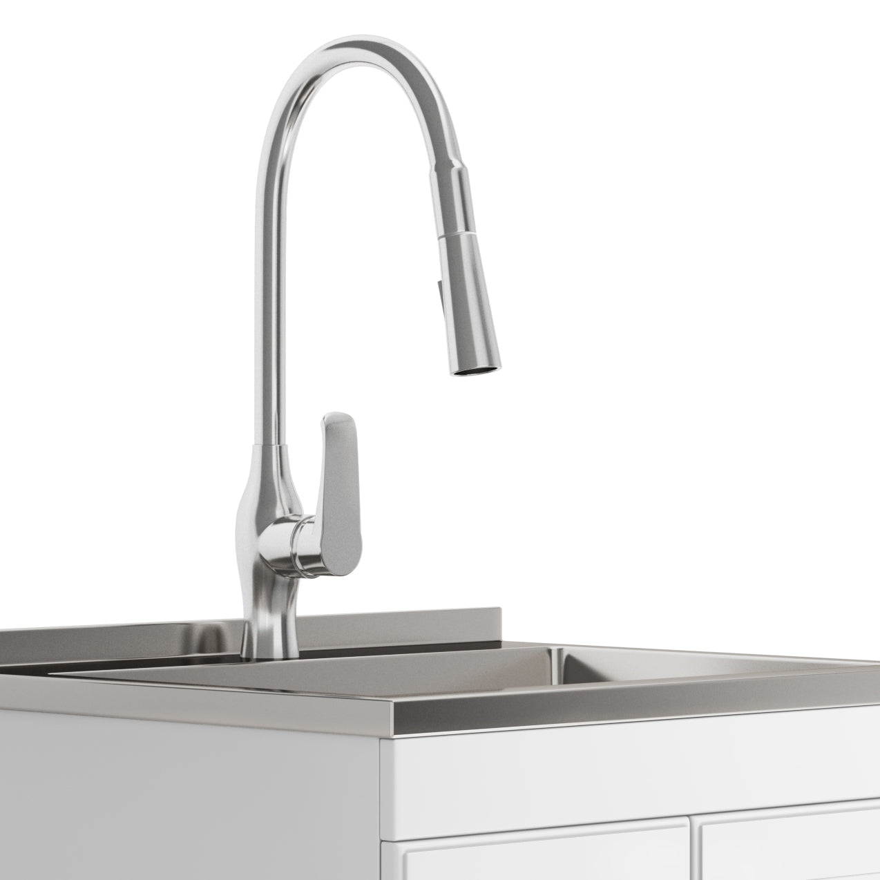 Lawrence 24" Laundry Cabinet with Faucet and Stainless Steel Sink